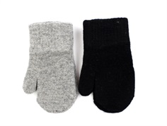 CeLaVi misty grey black wool/nylon mittens (2-pack)